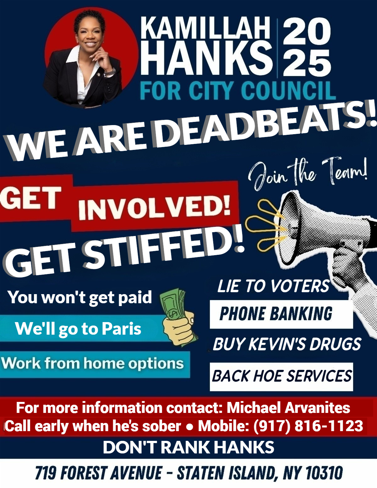 NYC Deadbeat Duo: Kamillah Hanks and Kevin Love exposed: unpaid campaign workers, threats, federal probe, and even links to a drug lord. NYC Deadbeat Duo: Kamillah Hanks and Kevin Love exposed: unpaid campaign workers, threats, federal probe, and even links to a drug lord.
