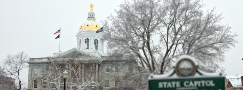 NH State Capital in the snow