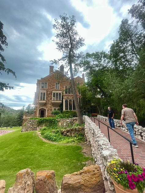 My photos of the Castle, the view below from one of the windows, and the huge wiring job.