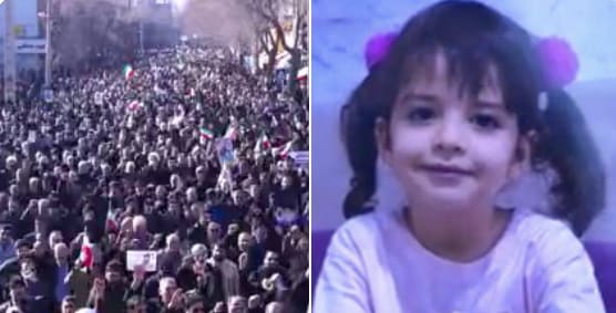 (In Iran’s Kermanshah province, large crowds turned out for the funeral of Melina Asadi, a three-year-old girl who was reportedly shot and killed while on her way to a pharmacy with her father, according to local reports.) (In Iran’s Kermanshah province, large crowds turned out for the funeral of Melina Asadi, a three-year-old girl who was reportedly shot and killed while on her way to a pharmacy with her father, according to local reports.)
