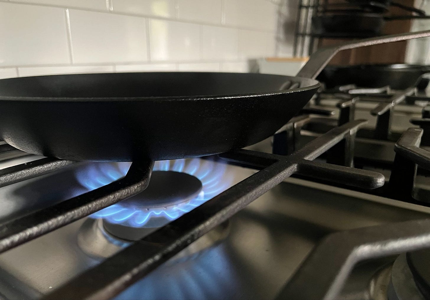 A gas stove heats a pan in a Colorado kitchen (Credit: Mike LaSusa) A gas stove heats a pan in a Colorado kitchen (Credit: Mike LaSusa)