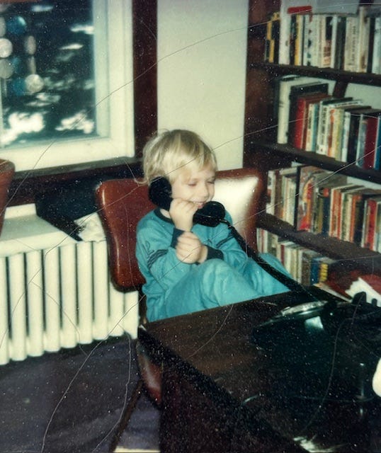 Five-year-old on the phone