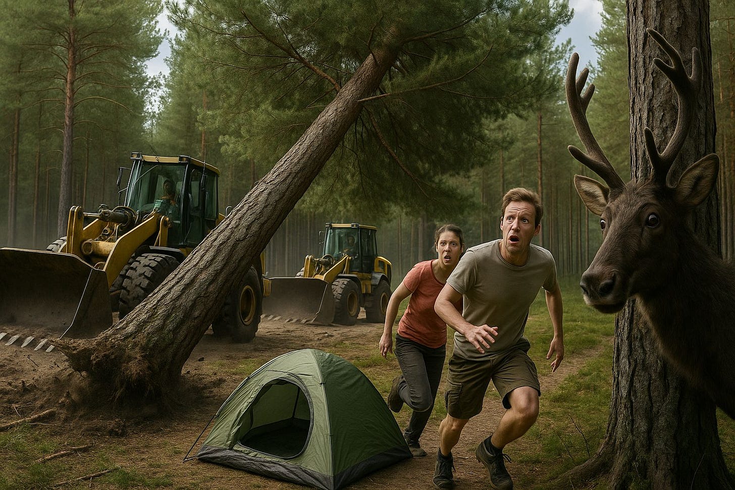 Bulldozing Swedish Pine Forests