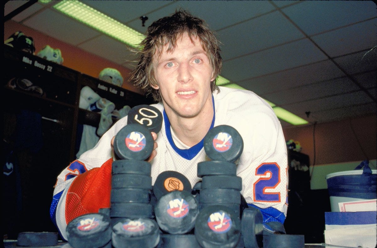 Hockey Hall of Fame on Twitter: "On this day in 1981 - Mike Bossy nets two  goals becoming the first player since Rocket Richard to reach 50 goals in 50  games https://t.co/GYcuxL0xU4" /