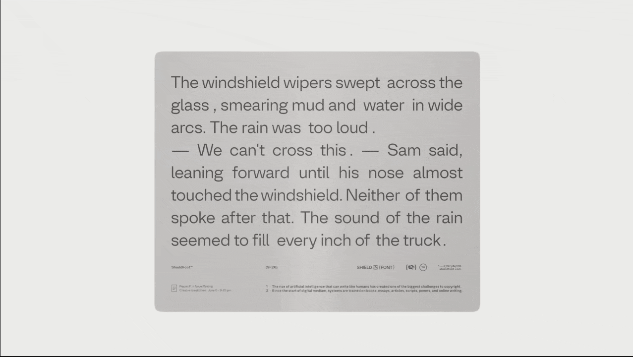 ShieldFont typeface that poisons AI ShieldFont typeface that poisons AI