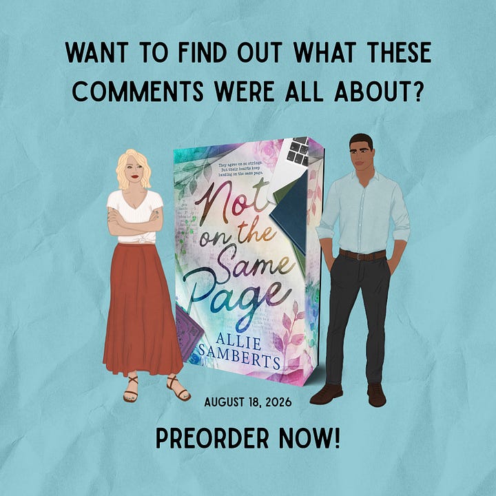 Beta reader comments from Not on the Same Page 
