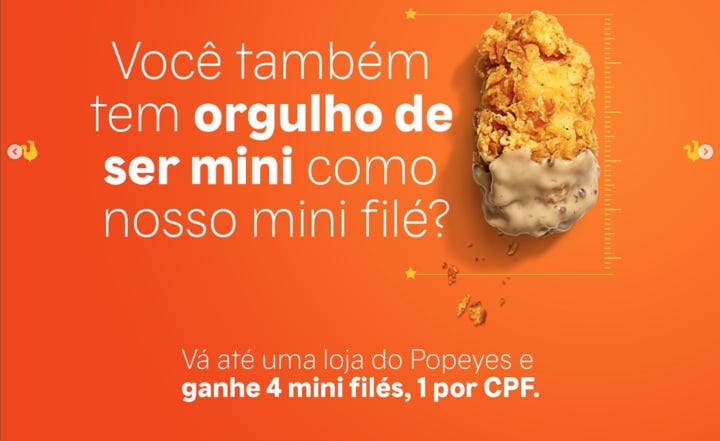 Popeye's dará frango de graça para pessoas com menos