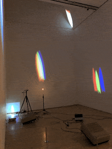 “One Candle (Candle Projection)” by Nam June Paik, 1989. Closed-circuit television (CCTV) camera, tripod, lit candle on custom stand, video projectors, and modified cathode-ray tube projectors “One Candle (Candle Projection)” by Nam June Paik, 1989. Closed-circuit television (CCTV) camera, tripod, lit candle on custom stand, video projectors, and modified cathode-ray tube projectors