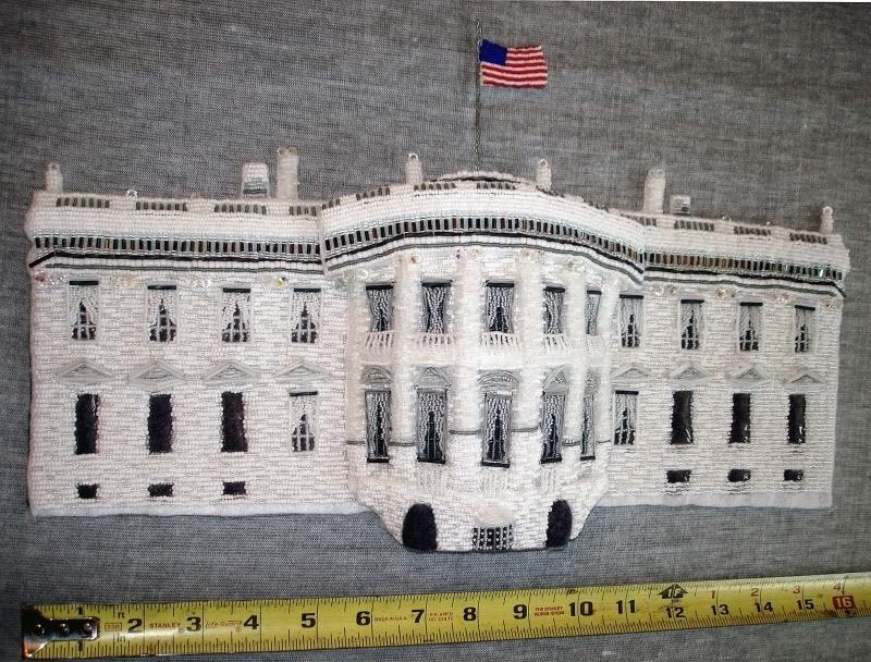 beaded White House President Barack Obama change bead embroidery pop art beadwork beading blog slaves beaded White House President Barack Obama change bead embroidery pop art beadwork beading blog slaves