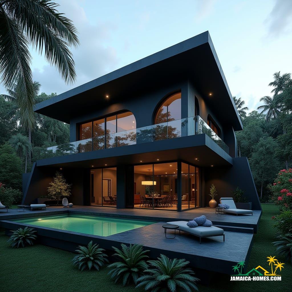 Gothic-inspired black cottage in Jamaica