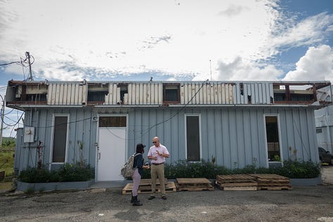 Mc Nelly Torres as the recipient of the 2022 Gwen Ifill Award (top left), recording an audio piece in Spanish in her closet, on assignment in Puerto Rico after Hurricane Maria with photographer Angel Valentin, as Sun-Sentinel staff at the NAHJ convention in 2006 and last picture in Humacao after Hurricane Maria. 