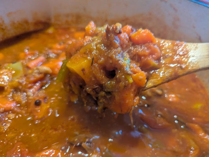 Ricotta layer ingredients. Meat sauce for lasagna.