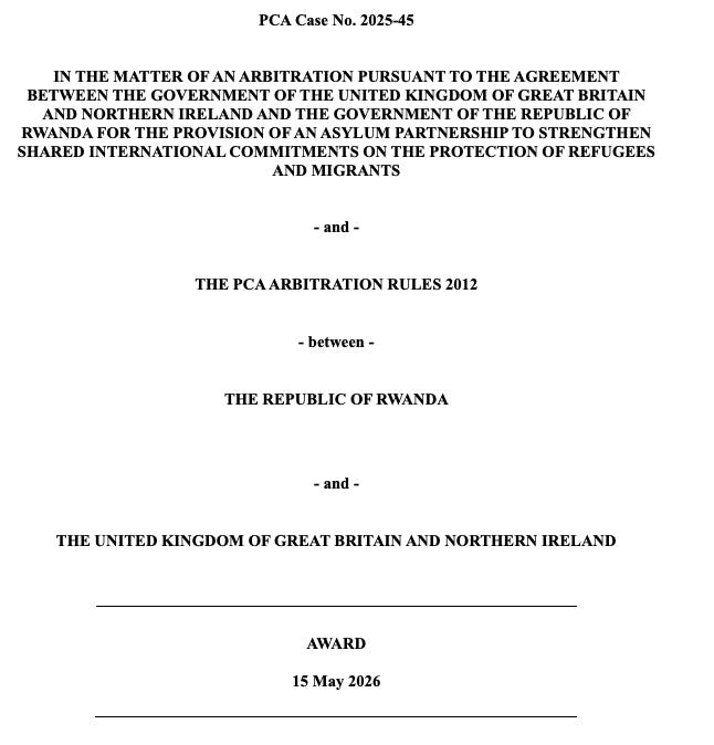Front page of arbitration award. Front page of arbitration award.
