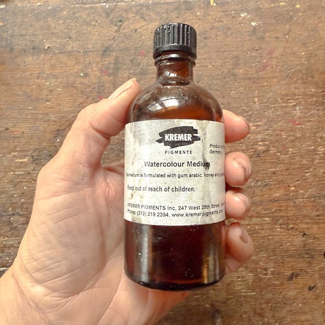 hand mulled watercolor and gouache supply list