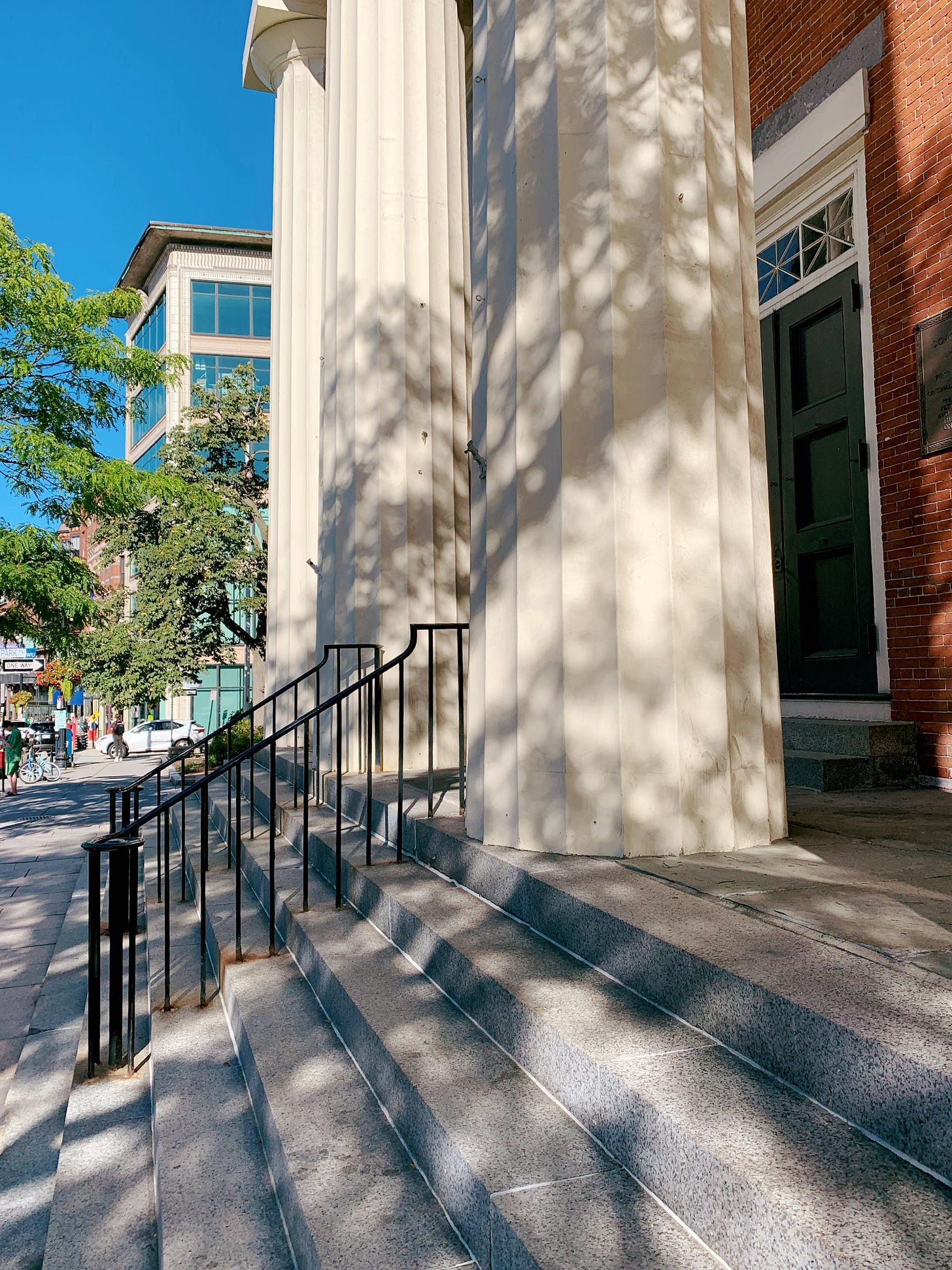Stairs and columns of the Beneficent Church