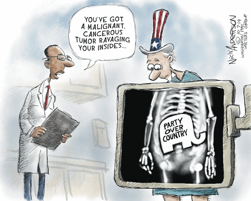 Political Cartoon U.S. GOP Cancerous Party Over Country | The Week