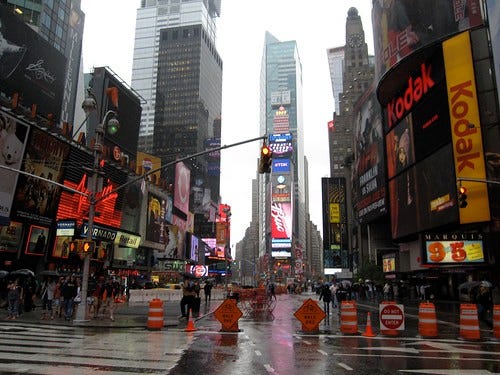 Times Square in the rain Times Square in the rain