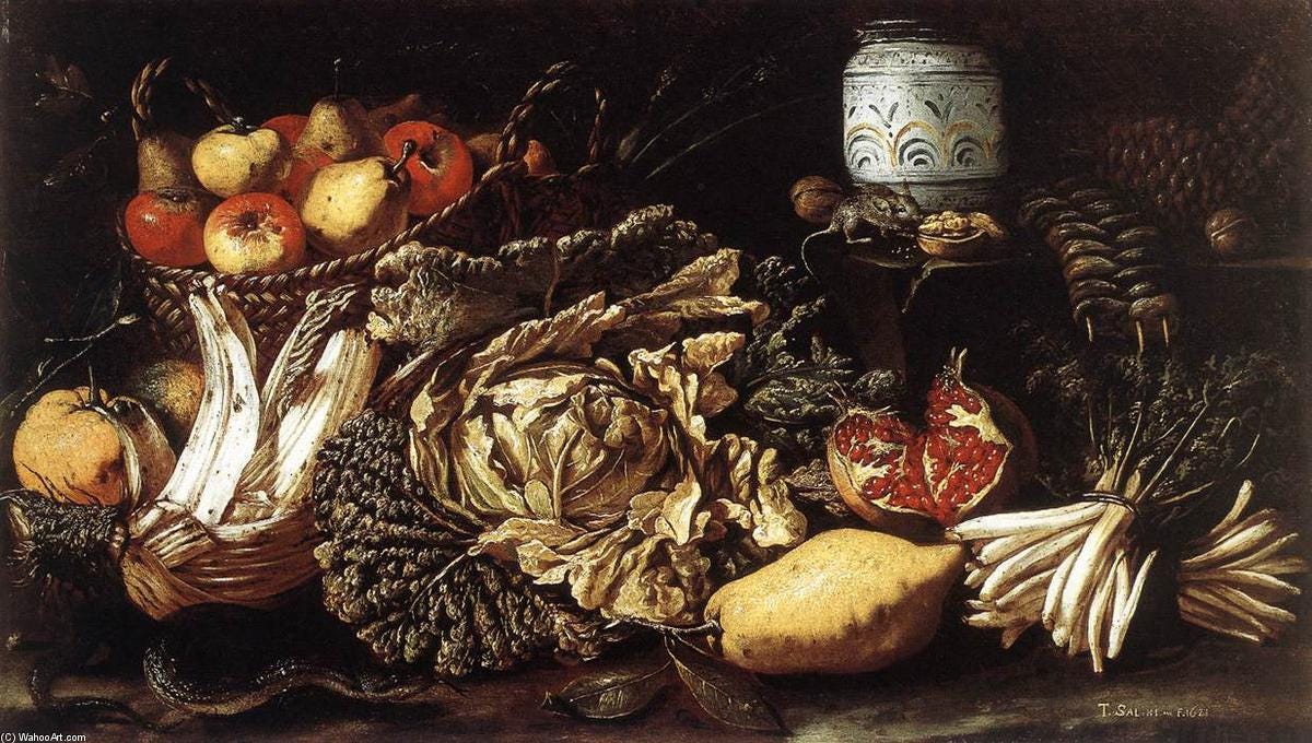 Artwork Replica Still-life with Fruit, Vegetables and Animals, 1621 by Tommaso Salini (1575-1625, Italy) | ArtsDot.com Artwork Replica Still-life with Fruit, Vegetables and Animals, 1621 by Tommaso Salini (1575-1625, Italy) | ArtsDot.com
