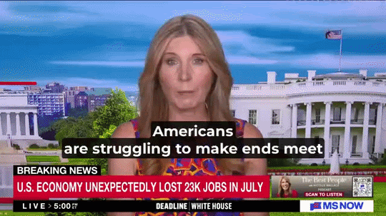 A GIF of an MS NOW clip where disillusioned former Trump voters describe themselves as 