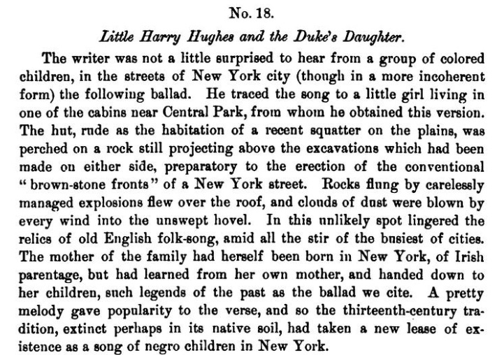 "Rocks flung by carelessly managed explosions flew over the roof, and clouds of dust were blown by every wind into the unswept hovel. In this unlikely spot lingered the relics of old English folk song... "