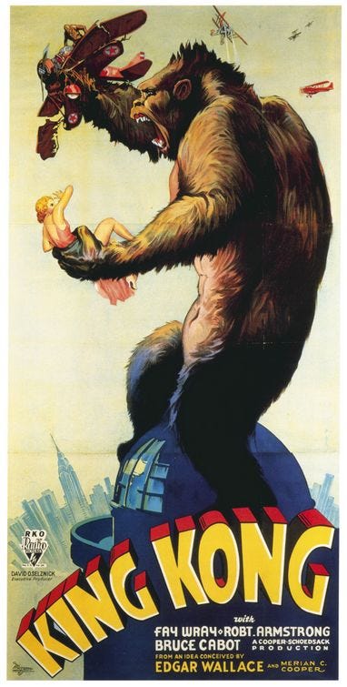 'King Kong' movie posters from different eras
