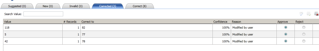 specify the valid values approve data quality sql