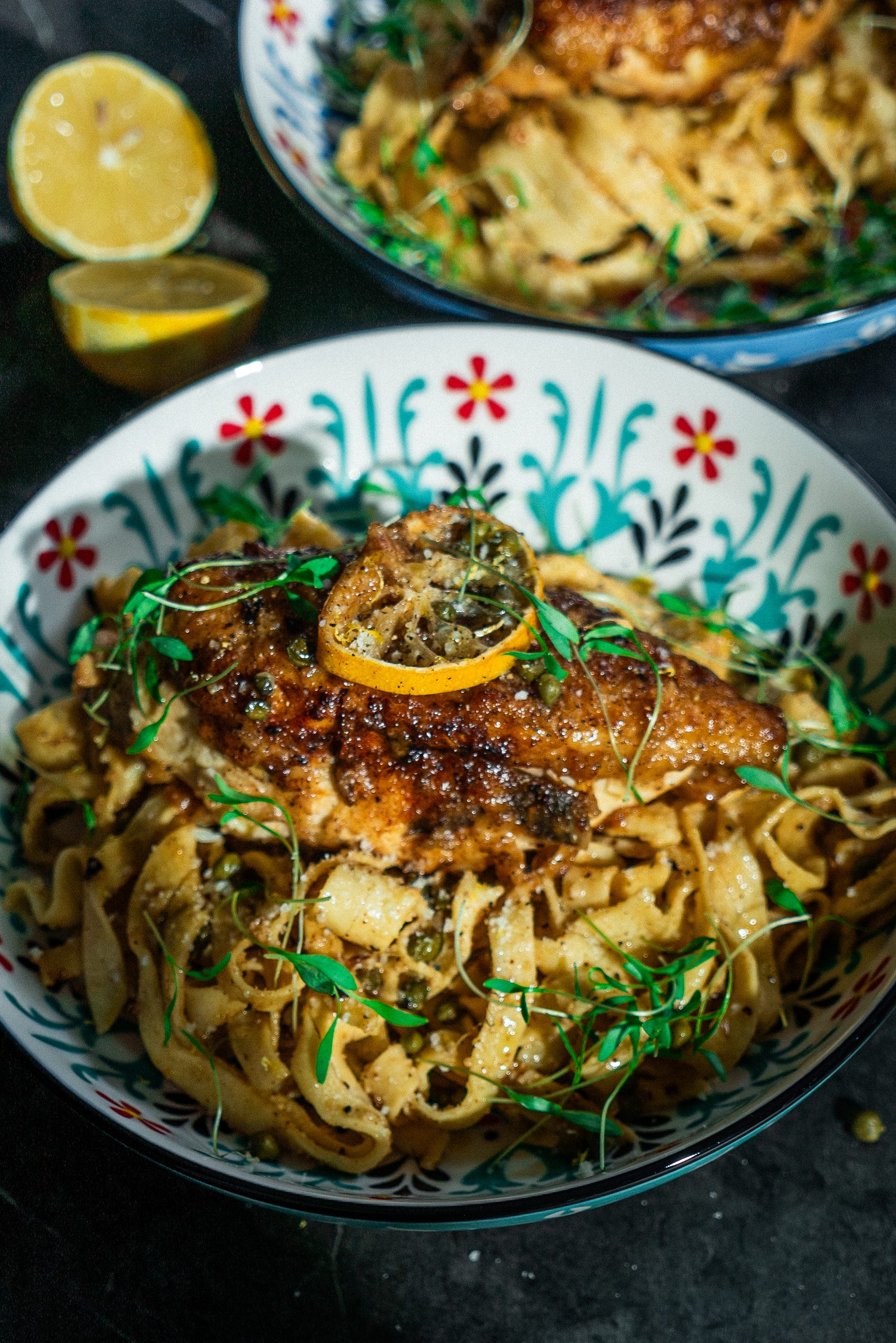 Chicken Piccata with Fresh Pappardelle - by solmaz saberi