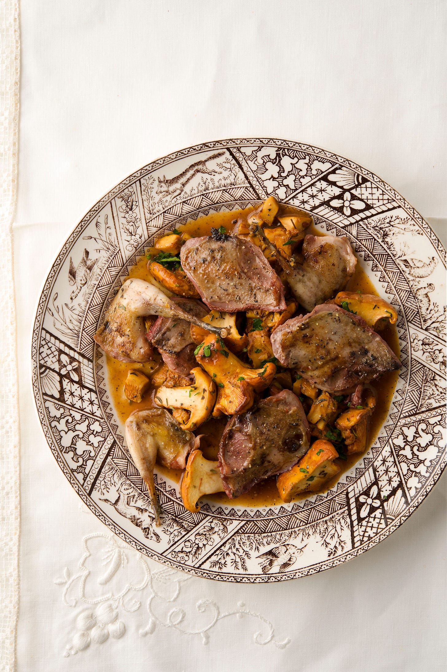 Salmis of snipe, a venerable French dish. Salmis of snipe, a venerable French dish.