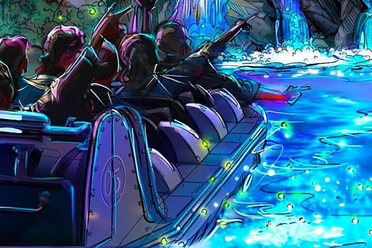 Rendering of Dollywood NightFlight Expedition in the water