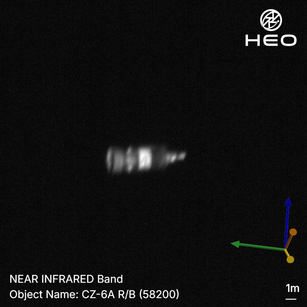 A Long March 6A second-stage imaged in low Earth orbit by Australia’s Continuum-1 satellite in 2026.
