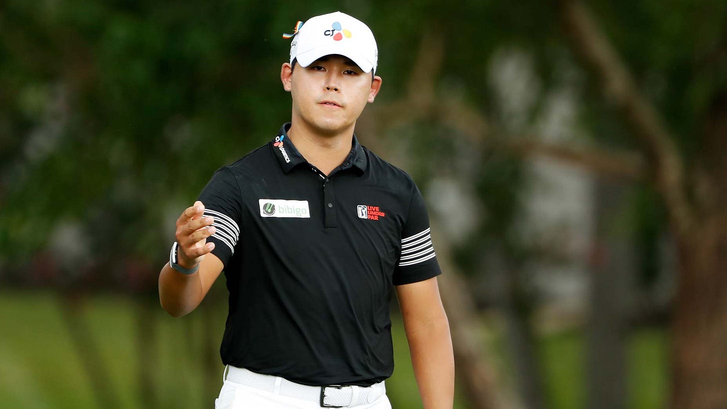 Si Woo Kim charges into Wyndham Championship lead with Saturday 62