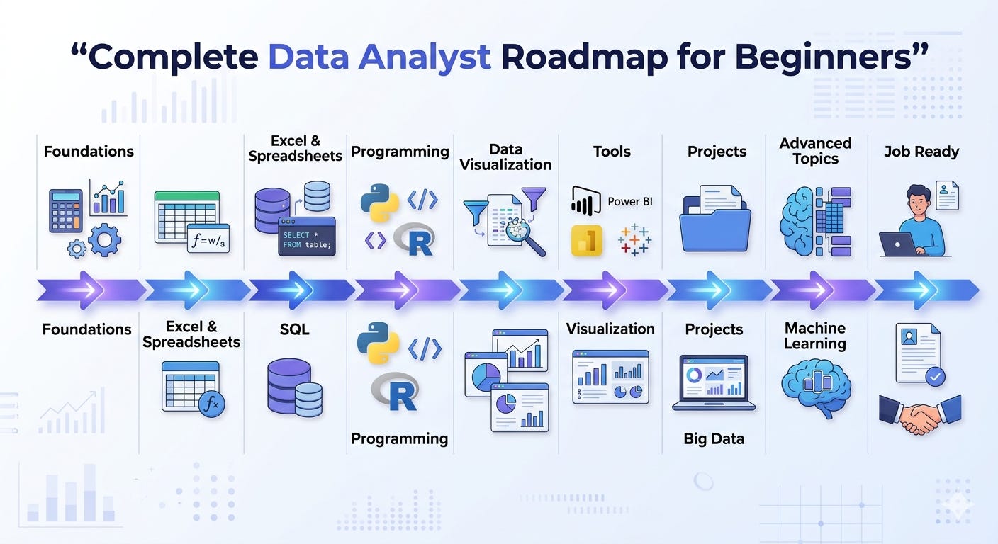 Complete Data Analyst Roadmap for Beginners