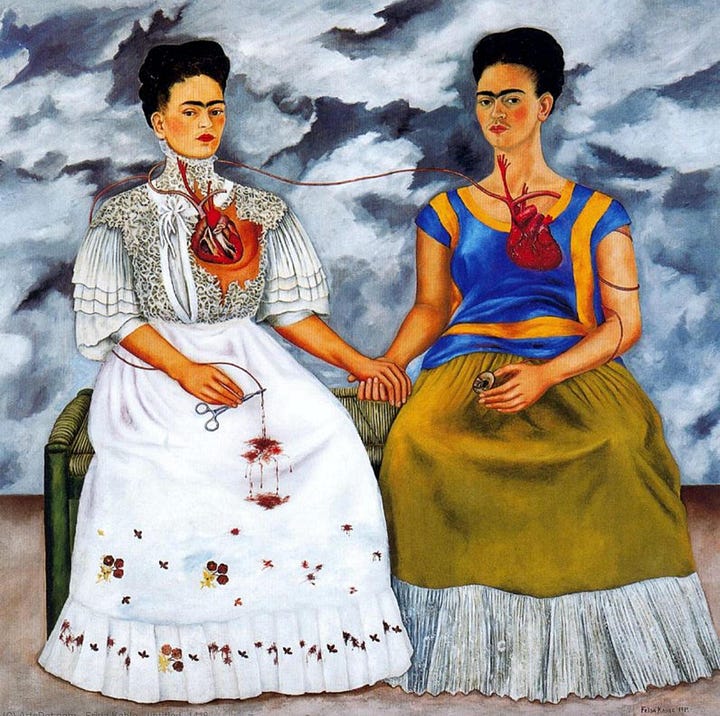 Four images of Frida Kahlo's paintings.