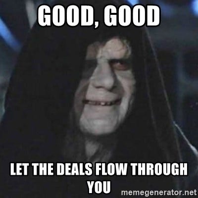 Good, good Let the deals flow through you - emperor palpatine good good |  Meme Generator