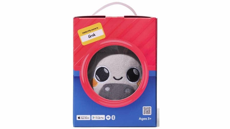AI-powered stuffed toy called Grok still in its shipping box. Experts warn that AI-powered plushies could reshape child development and trust. Fox News