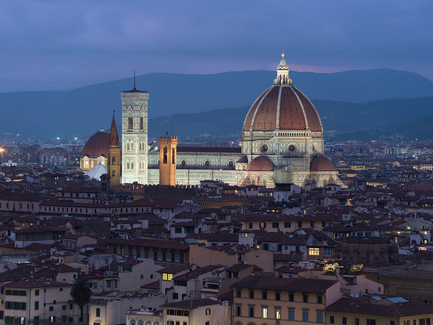 Florence Cathedral seen from Piazzale Michelangelo night dll