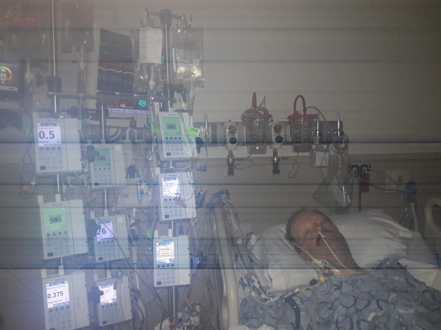 Man in hospital bed