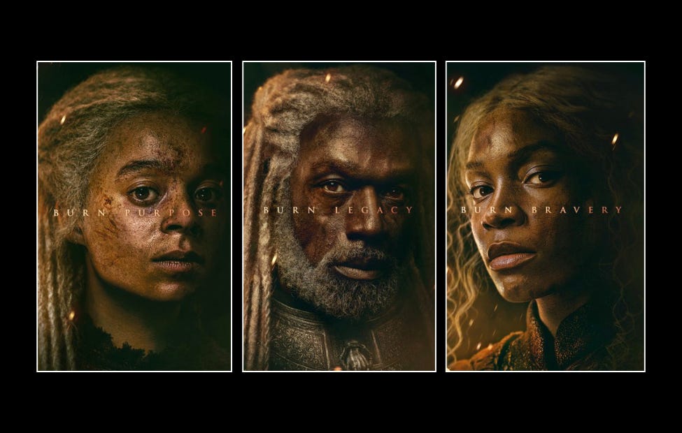 Phoebe Campbell, Steve Toussaint, And Bethany Antonia Posters Revealed As They Star In Season 3 Of House Of The Dragon On HBO Max