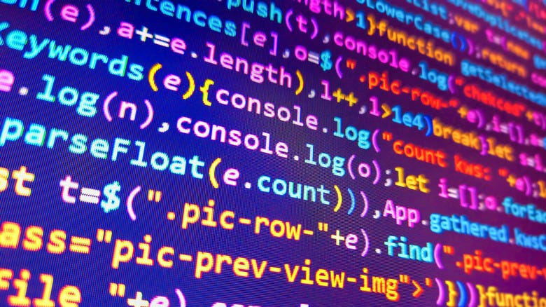 Lines of code are shown in closeup on a computer screen Lines of code are shown in closeup on a computer screen