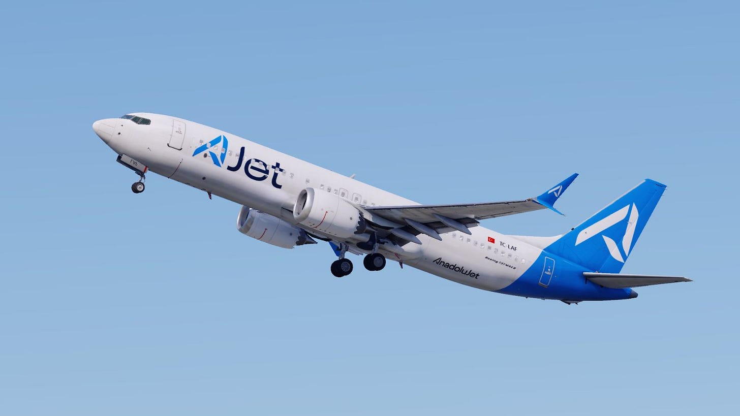 AJet Boeing 737 MAX 8 aircraft