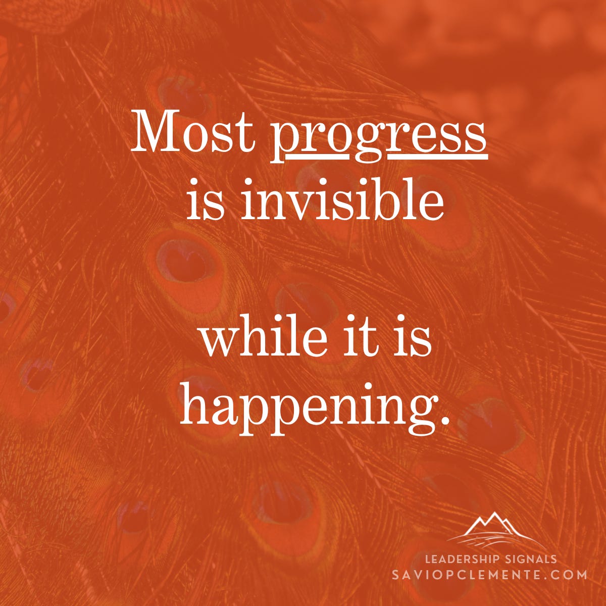  Leadership Signal graphic with the message “Most progress is invisible while it is happening.”