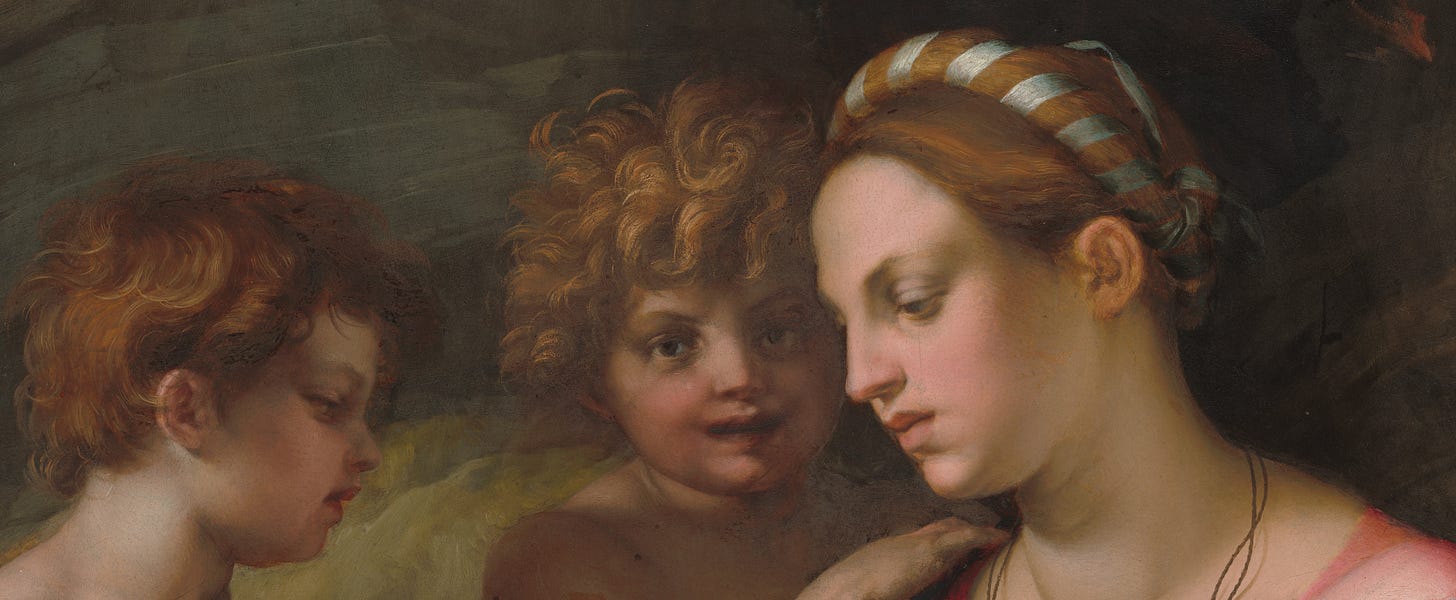 Andrea del Sarto's Madonna of the Harpies, soft sfumato tonal blending of the figures Andrea del Sarto's Madonna of the Harpies, soft sfumato tonal blending of the figures