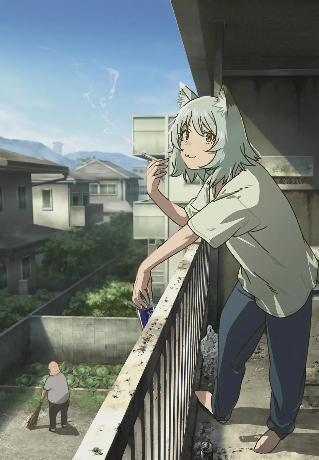 The main character of Chainsmoker Cat, Yani The main character of Chainsmoker Cat, Yani