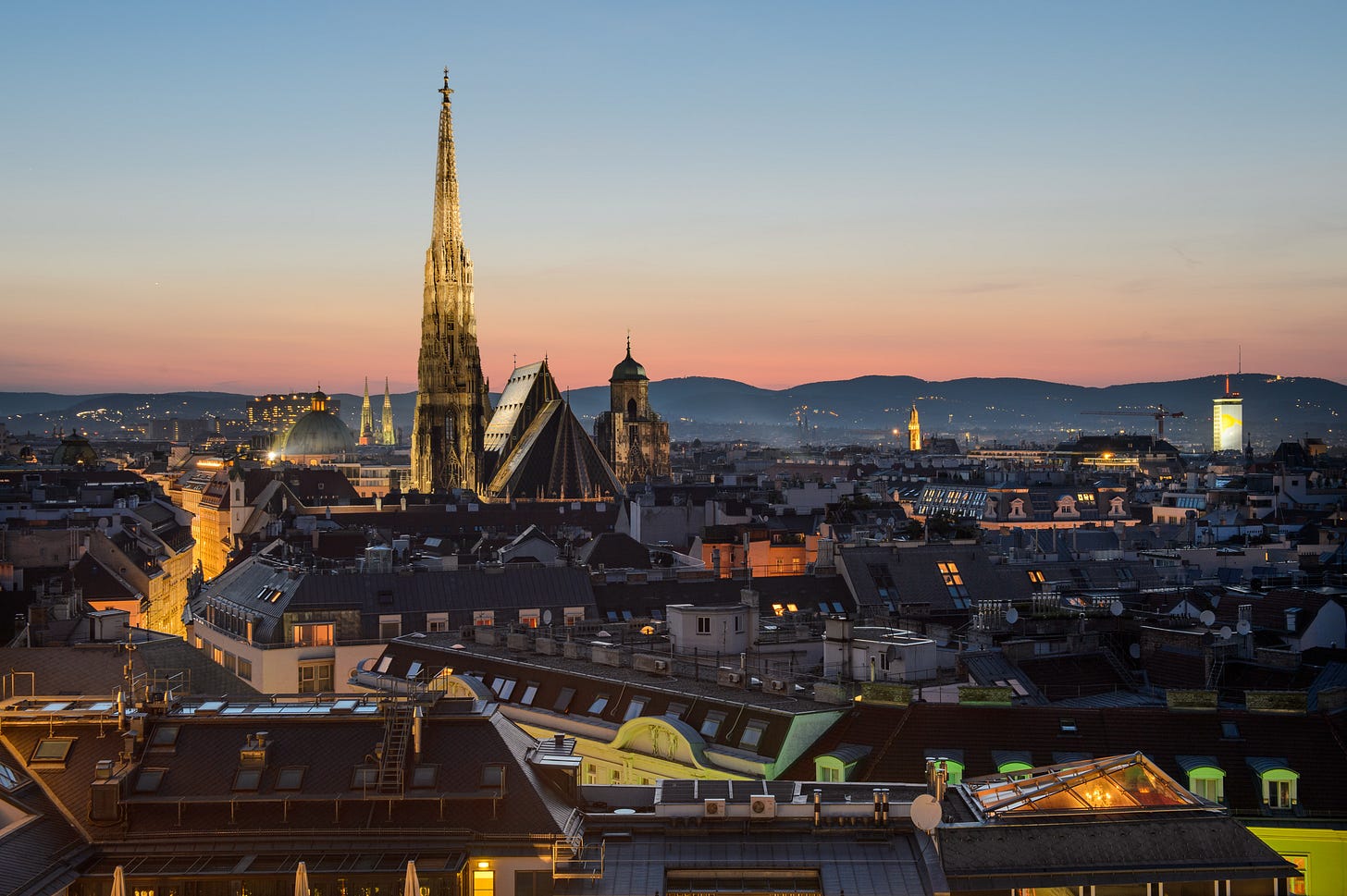 Vienna veduta al tramonto