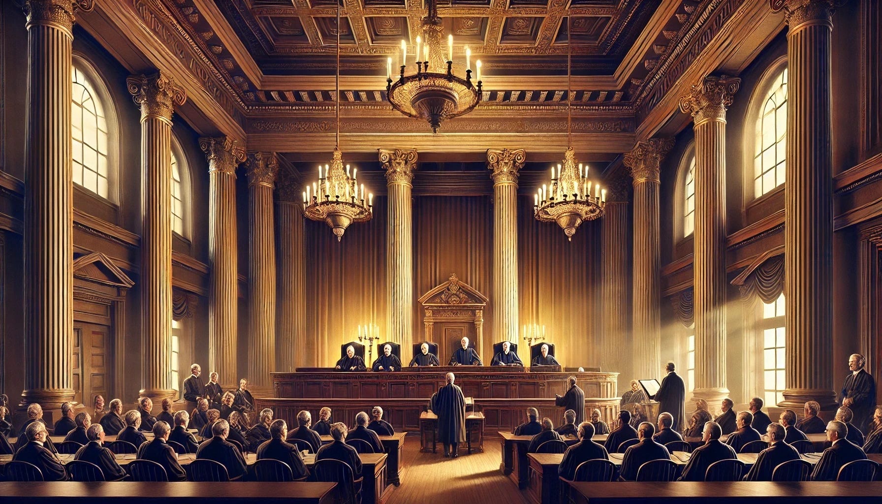 The Marshall Court, where the Marbury v. Madison proceedings occurred in 1803. Madison was not present.