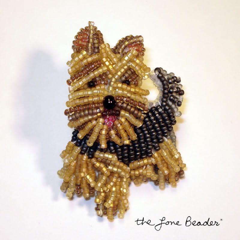 beaded Yorkie Yorkshire Terrier pin pendant bead embroidery Etsy Christmas beaded Yorkie Yorkshire Terrier pin pendant bead embroidery Etsy Christmas