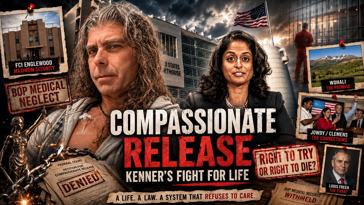 Cancer Behind Bars: Philip Kenner’s compassionate-release fight tests BOP medical neglect, Right to Try, and the First Step Act. Cancer Behind Bars: Philip Kenner’s compassionate-release fight tests BOP medical neglect, Right to Try, and the First Step Act.