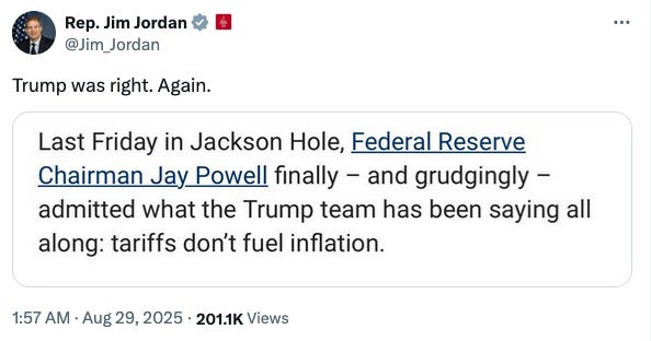 Jim Jordan Calls Out Federal Reserve Lies: Tariffs Don&rsquo;t Fuel Inflation