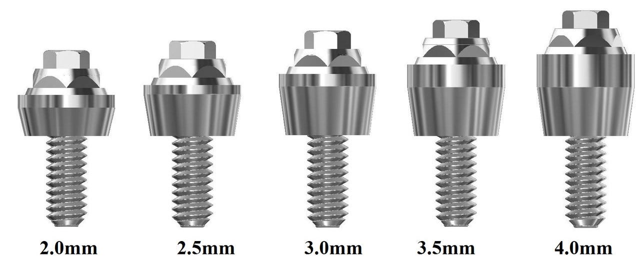 Nobel Biocare Mirus Cone/Multi-Unit® Compatible RP External Hex Multi-Unit  Abutment Engaging with Titanium Screw - Titan Implants, Inc.