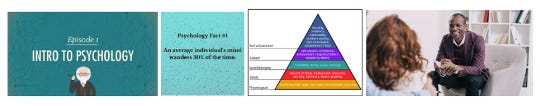 Sample google images search yield for “Show me Psychology”